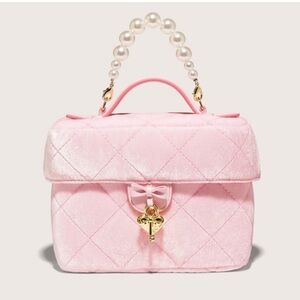 NWT Stoney Clover Lane Mini Vanity Case Cupcake Pink Pearls Barbie Princess Gold